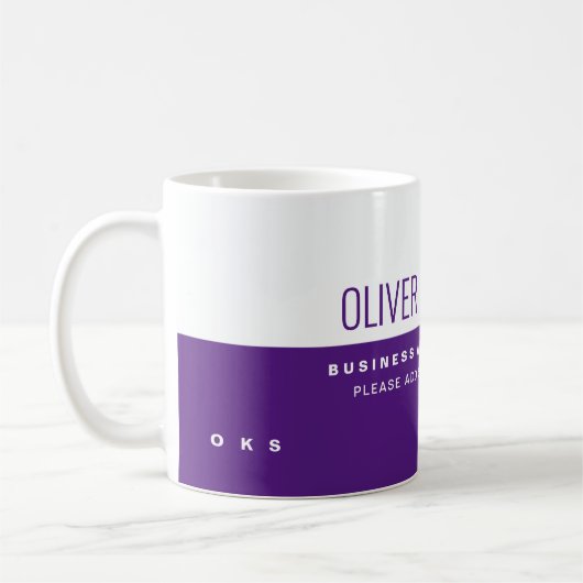 Professionele halfwitte halve Paarse moderne Koffiemok (Links)