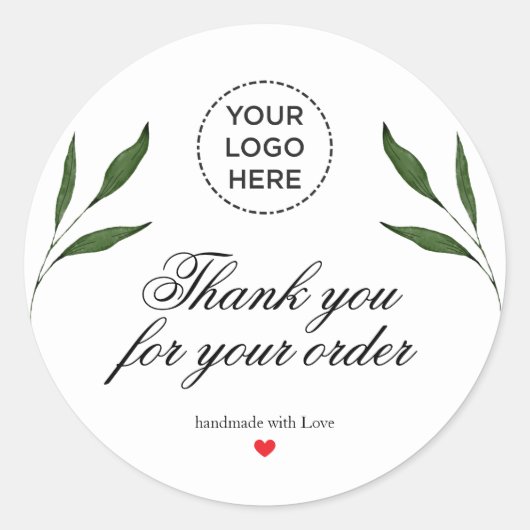 Professionele Handgemaakte met liefde Bedankt Ronde Sticker (Voorkant)