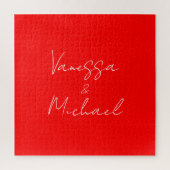 Professionele handschriftnaam aangepaste bruiloft legpuzzel (Verticaal)