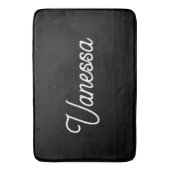 Professionele handschriftnaam custom black badmat (Voorkant Verticaal)