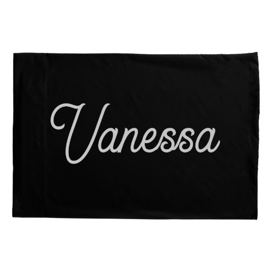 Professionele handschriftnaam custom black kussensloop (Achterkant)