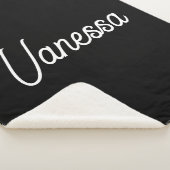 Professionele handschriftnaam custom black sherpa deken (3/4)