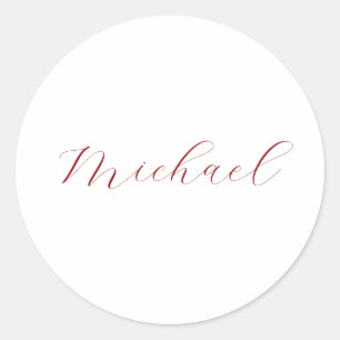 Professionele handschriftnaam minimalistisch moder ronde sticker