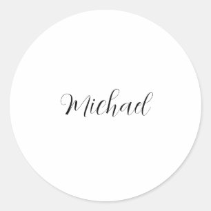 Professionele handschriftnaam minimalistisch moder ronde sticker