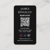 Professionele herenkapper QR Code luxe kapper Visitekaartje (Achterkant)