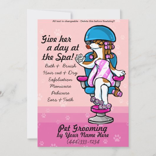 Professionele hondenboomkaarten adverteren aankondiging (Voorkant)