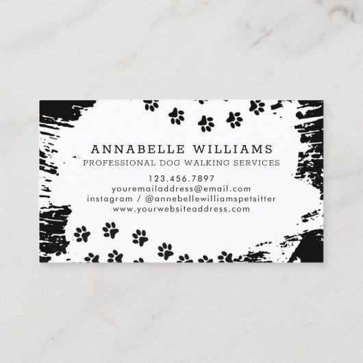 Professionele hondenloopdiensten visitekaartje (Achterkant)
