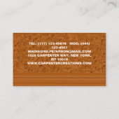 professionele houten timmerbouw visitekaartje (Achterkant)