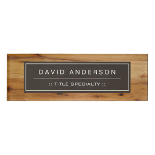 Professionele houtextuur Woodgrain look Naambadge