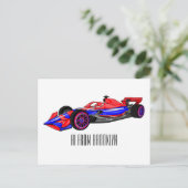 Professionele illustratie van de cartoon van racew briefkaart (Staand voorkant)