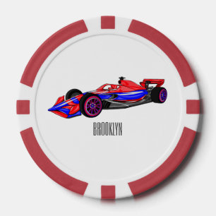 Professionele illustratie van de cartoon van racew poker chips