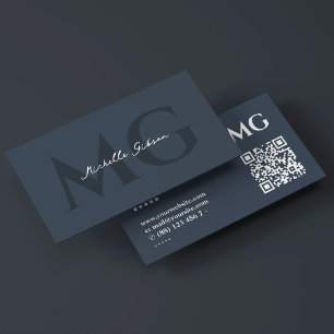 Professionele Initialen Minimal Charcoal Blue Visitekaartje