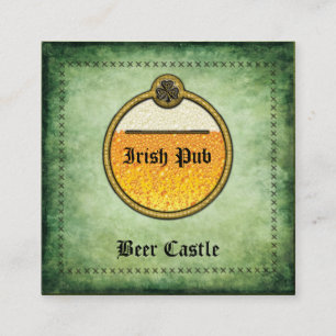 Professionele  Irish Pub bier logo Vierkante Visitekaartje