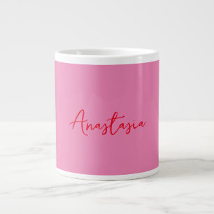 Professionele kalligrafie naam aangepaste roze extra grote beker