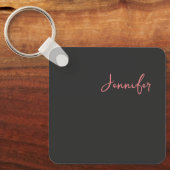 Professionele kalligrafie naam Minimalist Plain Sleutelhanger (Voorkant)