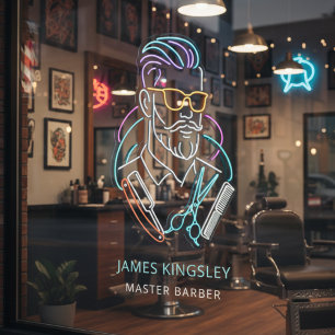 Professionele Kapper Kapsel Scheer Verzorging Stij Raamsticker