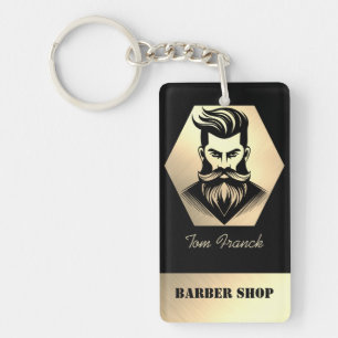 Professionele kapperszaak zwart & goud sleutelhanger