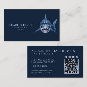 Professionele Kapperzaak Stalen Haai Qr Code Visitekaartje