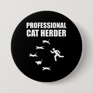 Professionele kat Herder Funny Herding Cats Ronde Button 7,6 Cm