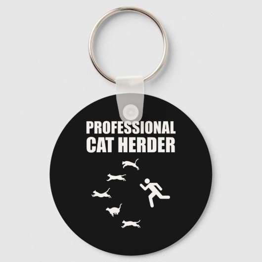 Professionele kat Herder Funny Herding Cats Sleutelhanger (Voorkant)