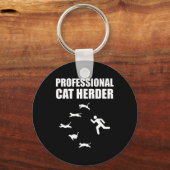 Professionele kat Herder Funny Herding Cats Sleutelhanger (Voorkant)