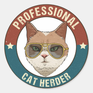 Professionele kat Herder Ronde Sticker