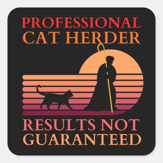 Professionele kat Herder Vierkante Sticker (Voorkant)