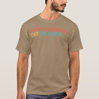 Professionele kattenherder retro t-shirt