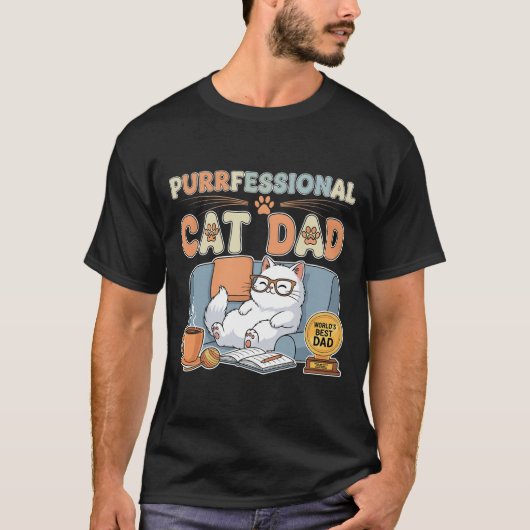 Professionele kattenvader - Grappige Vaderdag T-shirt (Voorkant)