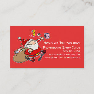 Professionele kerstman Funny Informele Cartoon Visitekaartje