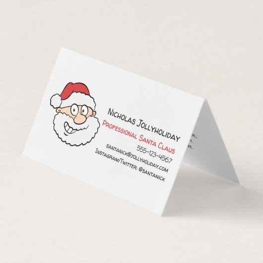 Professionele kerstman Funny Informele Cartoon Visitekaartjes (Voorkant)