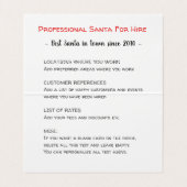 Professionele Kerstman Grappige Informele Cartoon Visitekaartjes (Binnenkant ongevouwen)