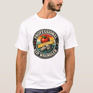 Professionele Kinderoppasser Docent Retro Badge T-shirt