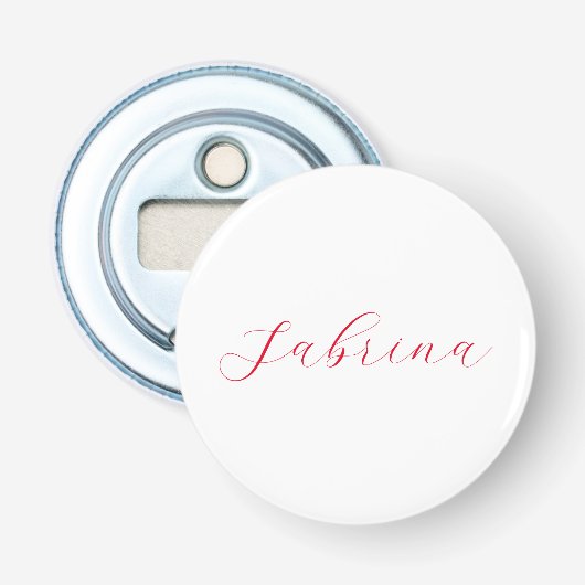 Professionele klassieke handschrijvernaam, aangepa button flesopener (Voorkant)