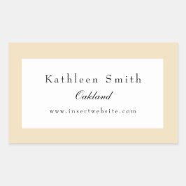 Professionele klassieke vanille Custard Edge Rechthoekige Sticker