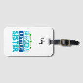 Professionele kleine zuster Blue Paint Drip Bagagelabel (Voorkant (horizontaal))