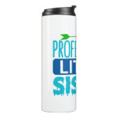 Professionele kleine zuster Blue Paint Drip Thermosbeker (Gedraaid links)