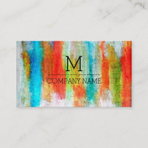 Professionele kleurrijke moderne houten monogram # visitekaartje