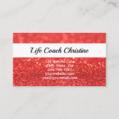 Professionele Koraal Glitter Custom Foto QR Visitekaartje (Achterkant)