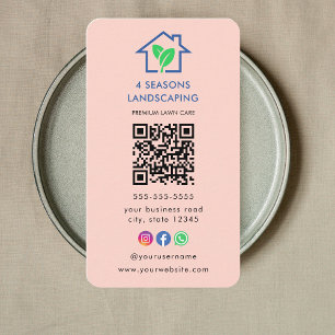 Professionele Landscaping Lawn Care Logo QR Code Visitekaartje