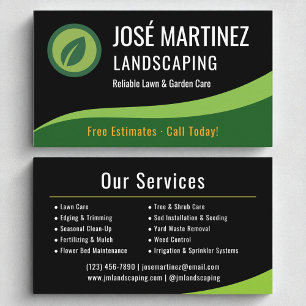 Professionele Landscaping Zwart Groen Gazon Care Visitekaartje