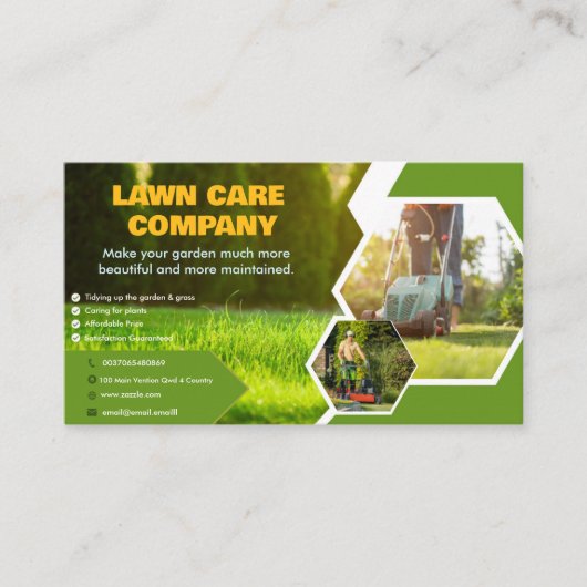 Professionele Lawn Care Visitekaartje (Voorkant)