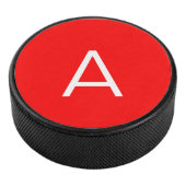 Professionele letter van het rode monogram initiaa hockey puck (3/4)
