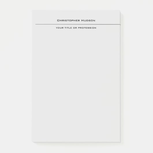 Professionele lichte grijze eenvoudige plaat post-it® notes (Voorkant)