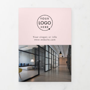 Professionele Logo Blush Pink Zakelijke brochure Drieluik Kaart