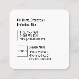Professionele Logo Elegant Modern Eenvoudig Chique Vierkante Visitekaartje