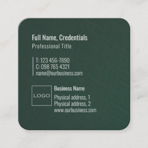 Professionele Logo Elegant Modern Uniek Blauw Groe Vierkante Visitekaartje