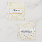 PROFESSIONELE LOGO EMBLEM modern wit faux goud Vierkante Visitekaartje (Voorkant / Achterkant)