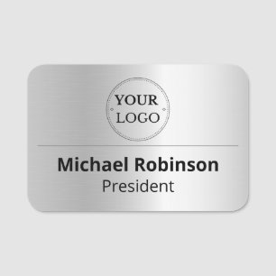 Professionele Logo Faux Silver Naamplaatje