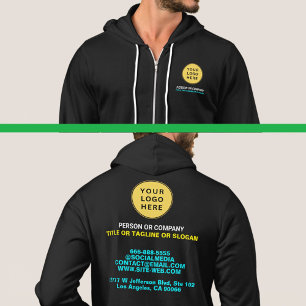 Professionele Logo & Naam & Slogan Voor- en acht Hoodie